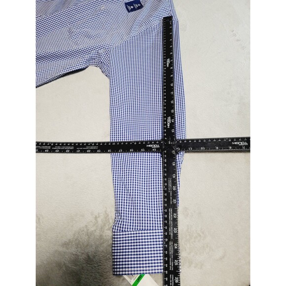 Izod Button Down Shirt Men's L Blue Gingham Check Long Sleeve NWT - Picture 9 of 11
